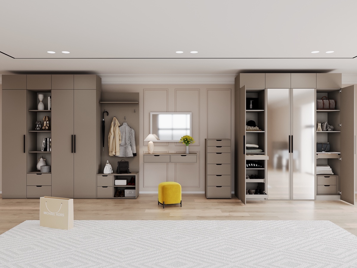 Шкаф Даллас ,четырехдверный ,Дуб Кастелло  