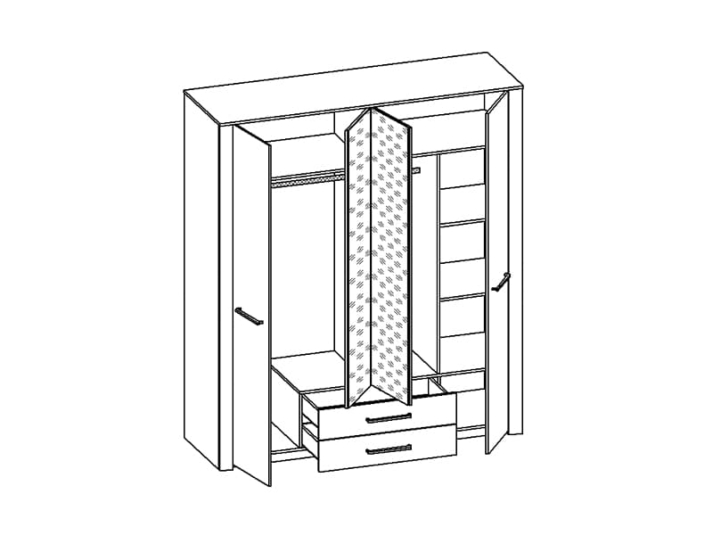 Шкаф распашной Кристина - 4, ель